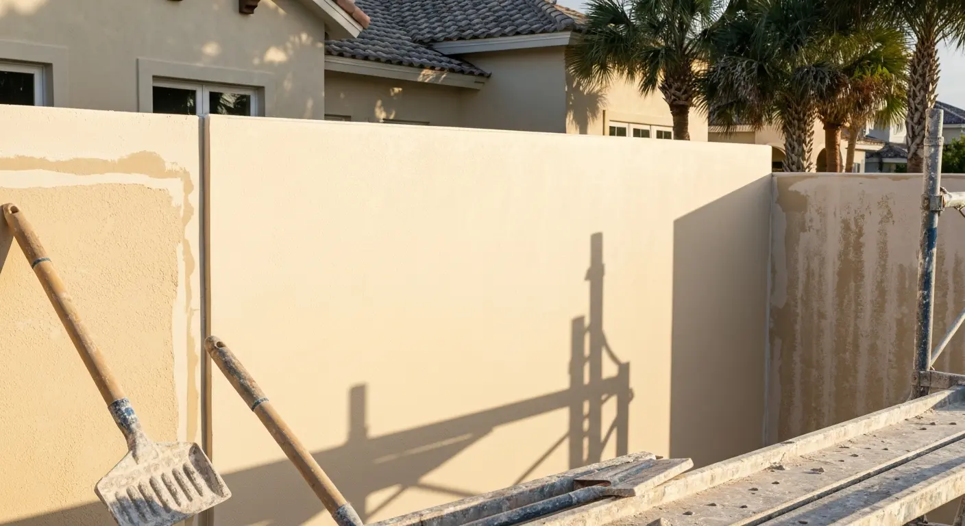 Stucco repair on Amelia Island home