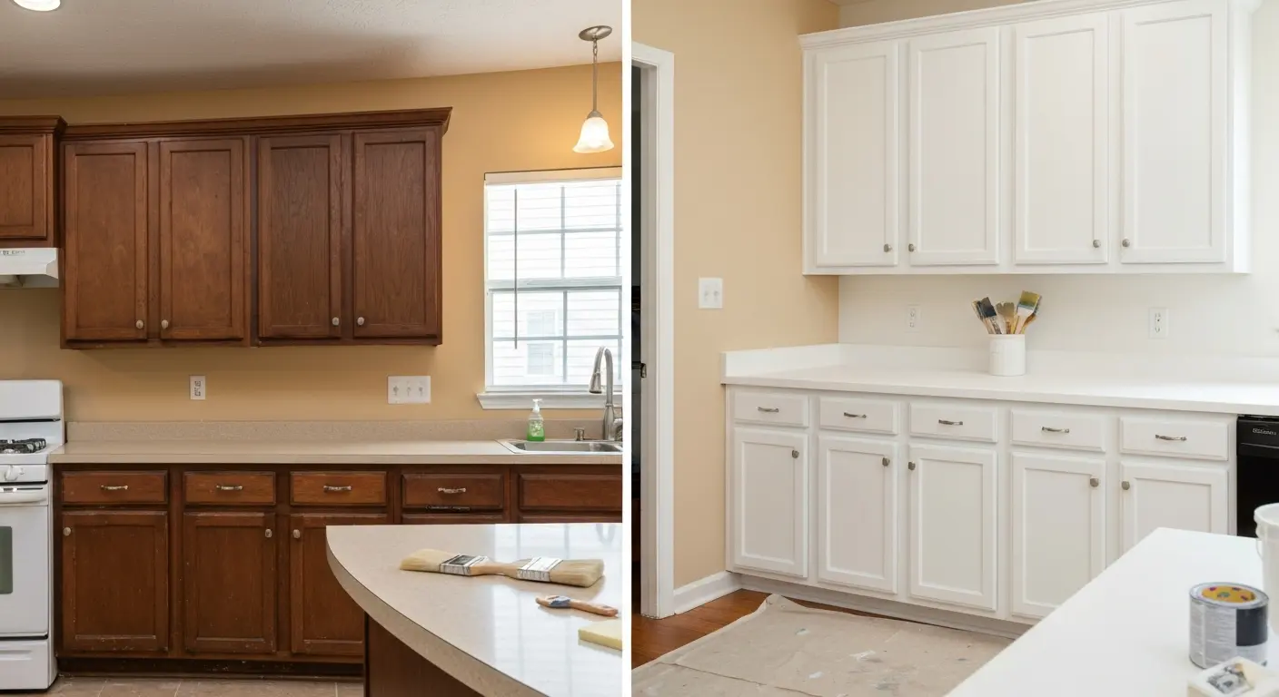 Kitchen cabinet painting project