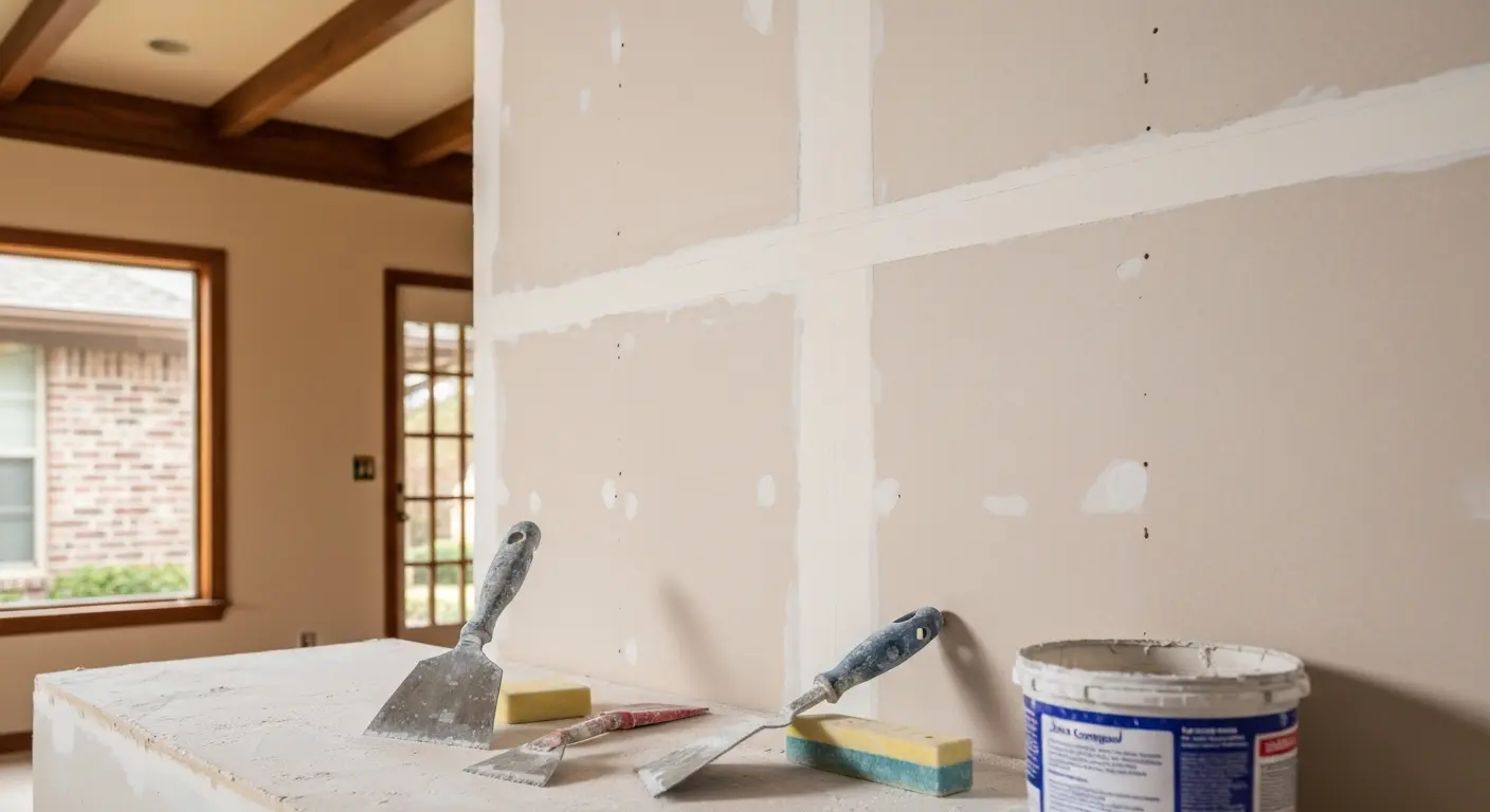 Crack repair in drywall