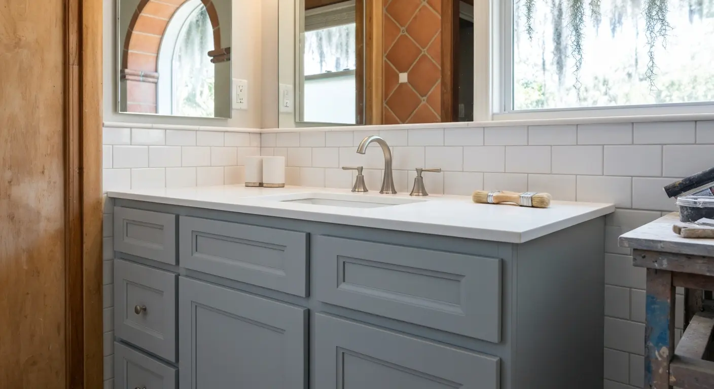 Bathroom vanity refinishing