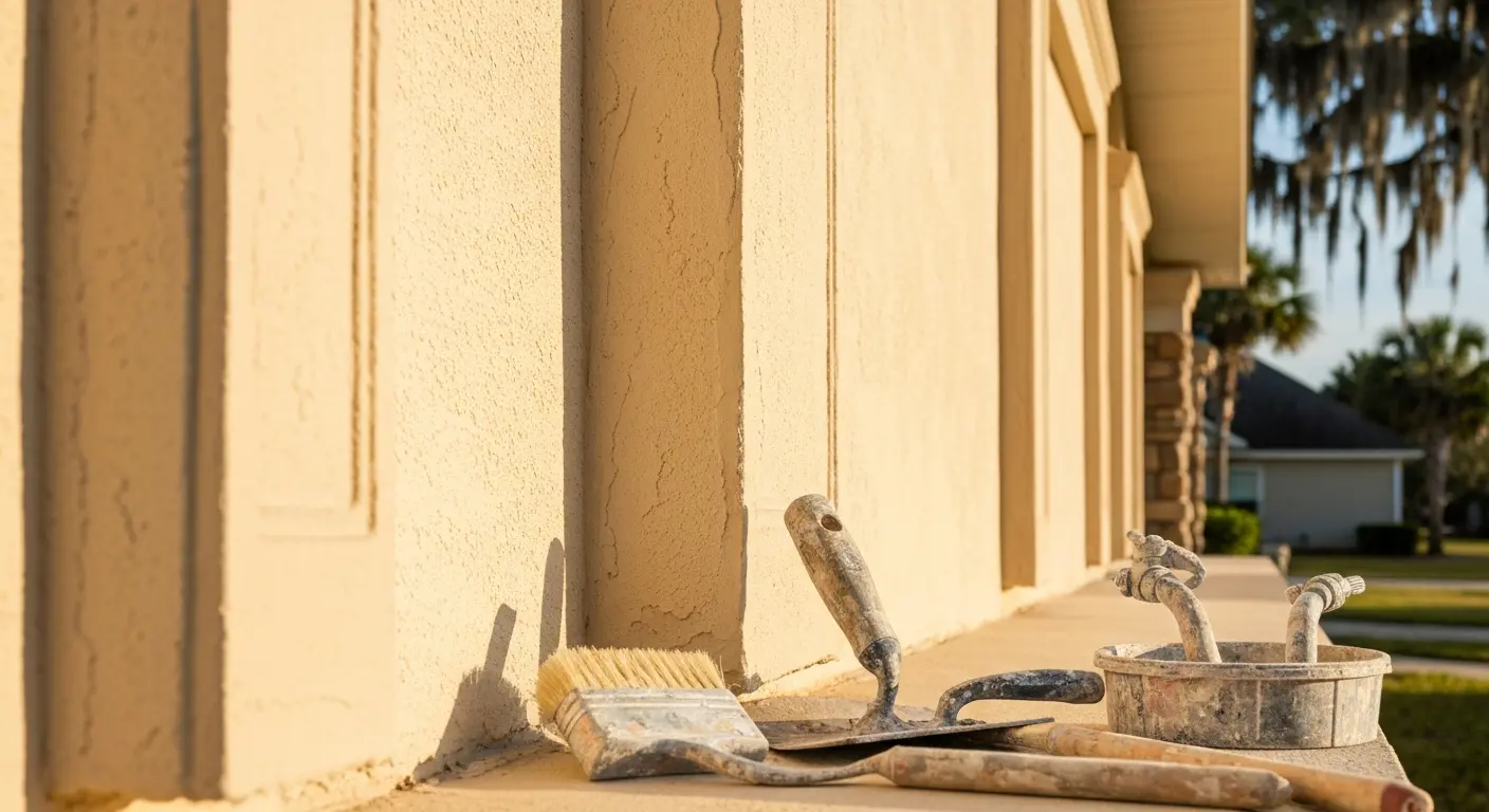 Stucco repair and finish work