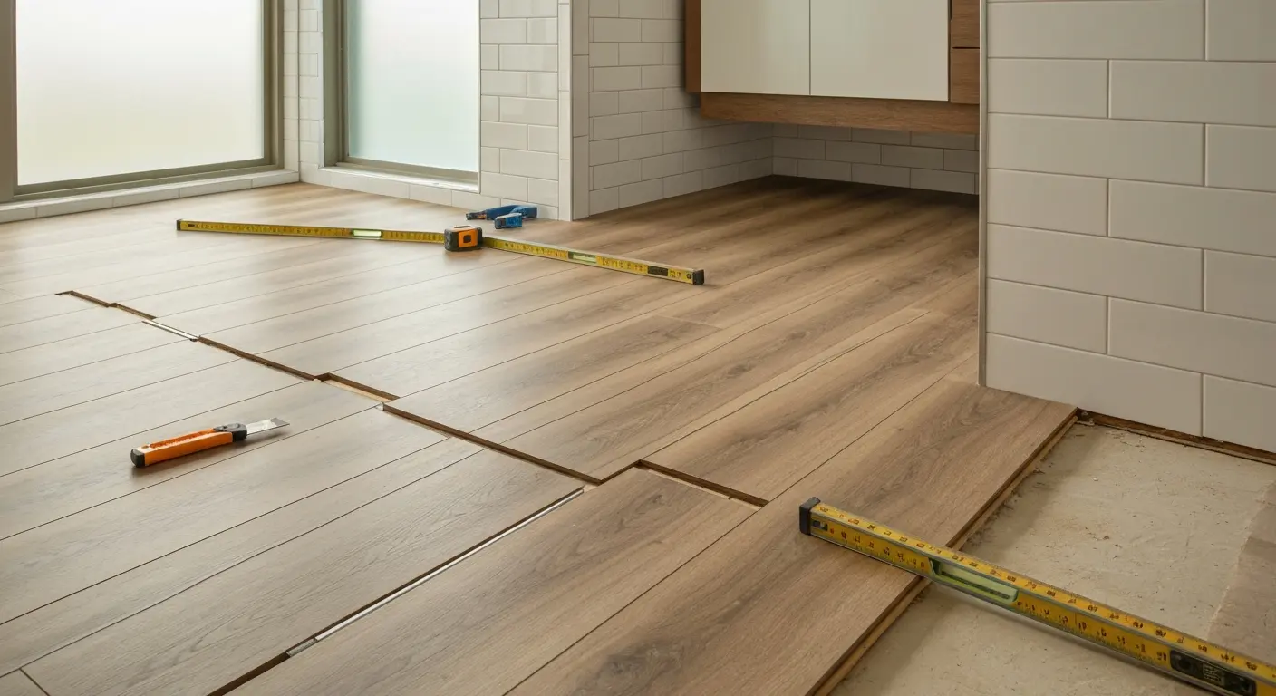 Luxury vinyl plank bathroom flooring