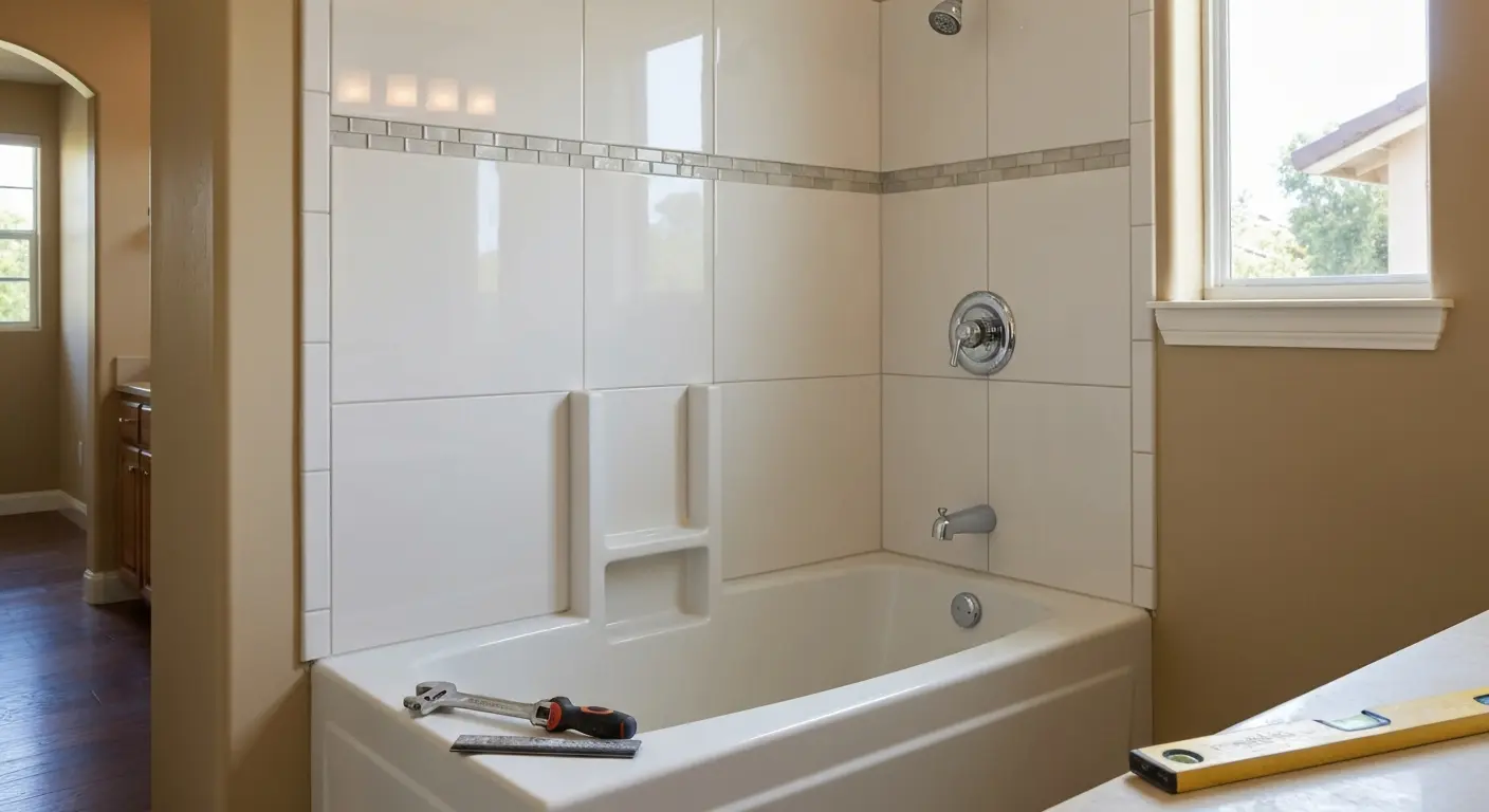 Shower tub combination installation