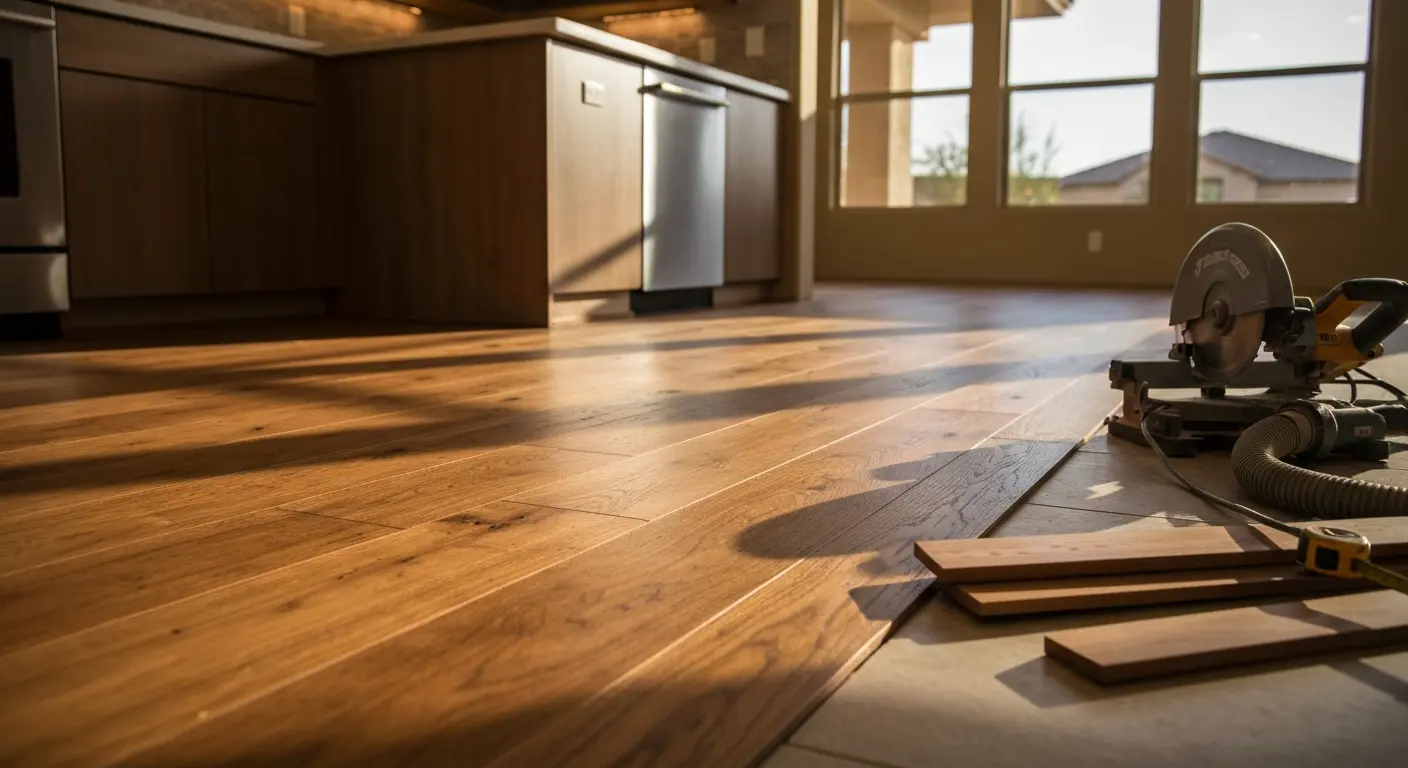 Engineered hardwood kitchen flooring