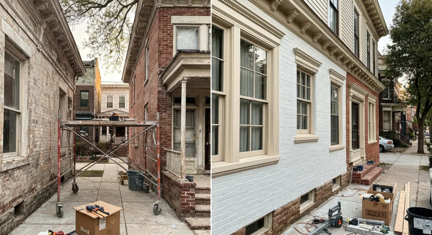 Before and after whole house renovation