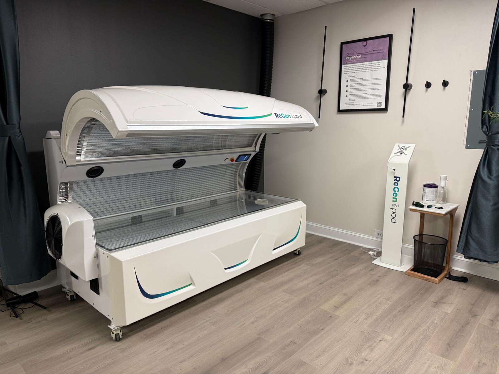ReGen pod photobiomodulation equipment at Longevity Gyms