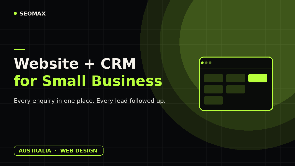 Small business website with a CRM pipeline, SEOMAX