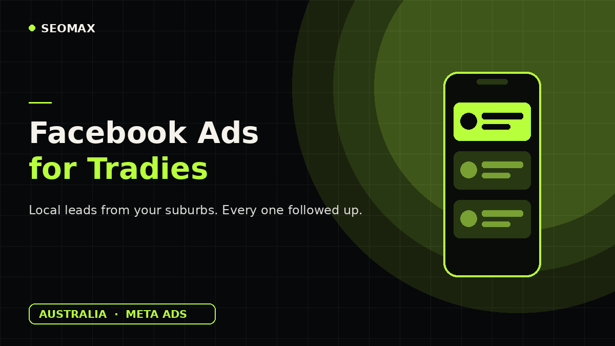 Facebook ads for tradies in Australia, SEOMAX