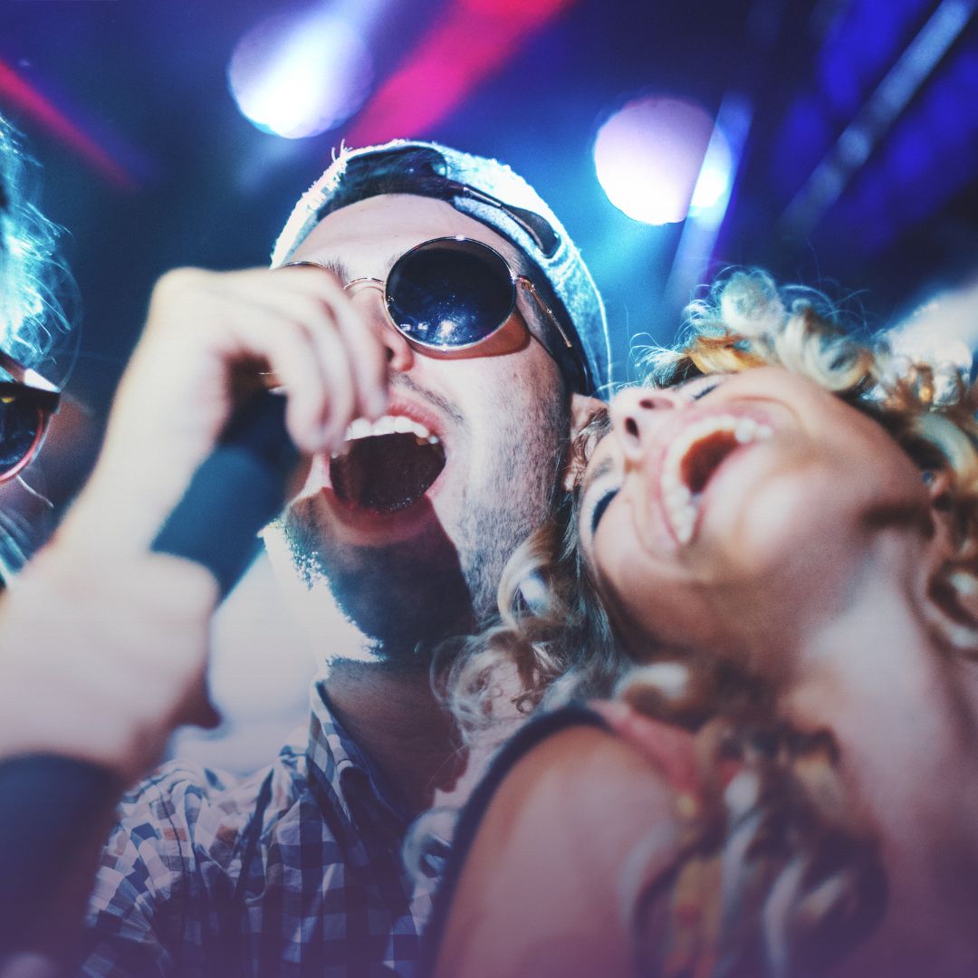 Karaoke night with professional DJ equipment and microphones in Central Illinois