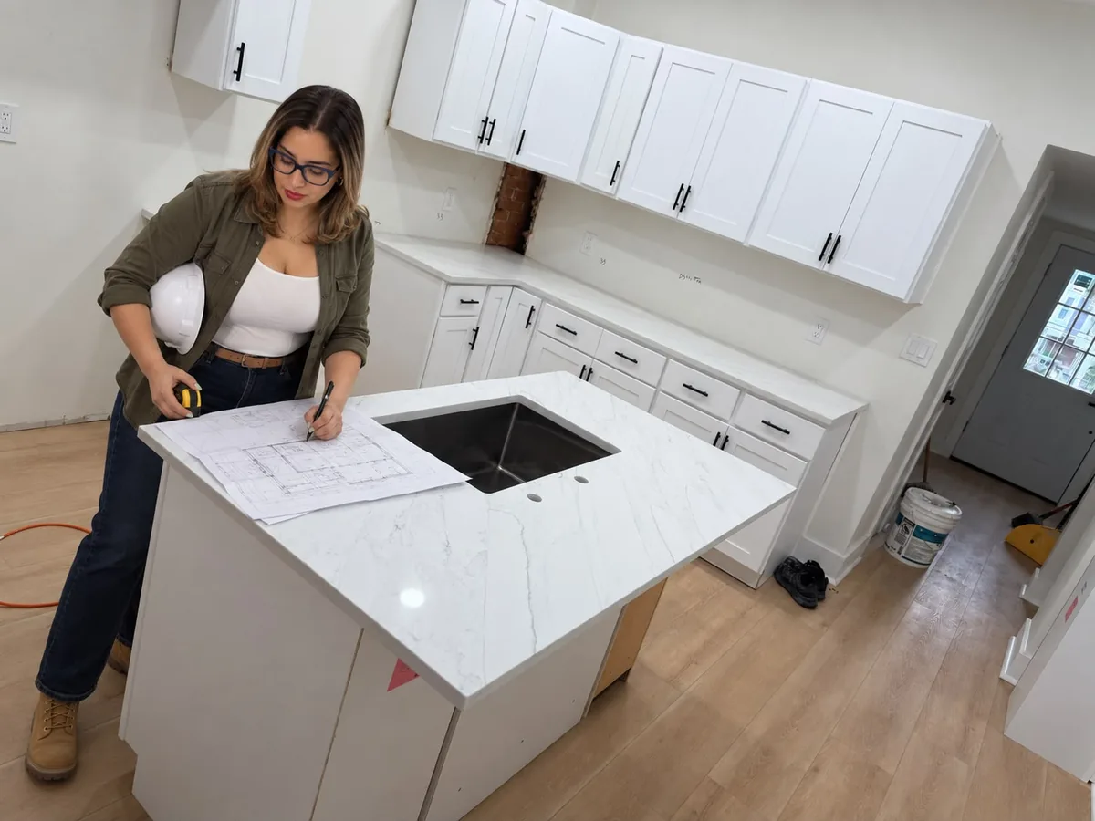 Visita de obra con el contratista en una propiedad en renovación