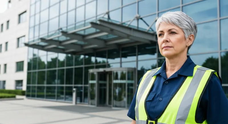 Security officer checking a construction site
