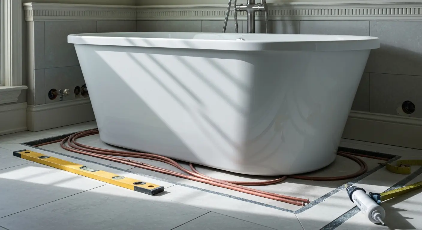 Tub installation in Union County bathroom