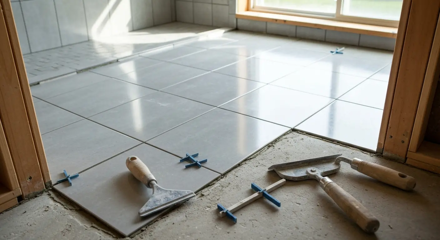 Bathroom tile installation