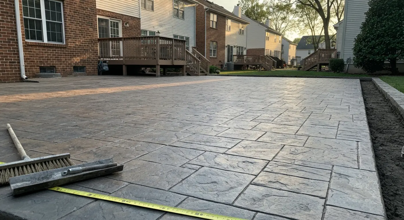 Stamped concrete patio