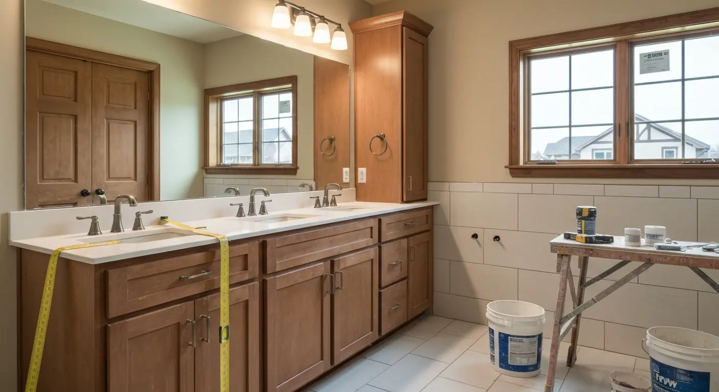 Bathroom renovation with vanity