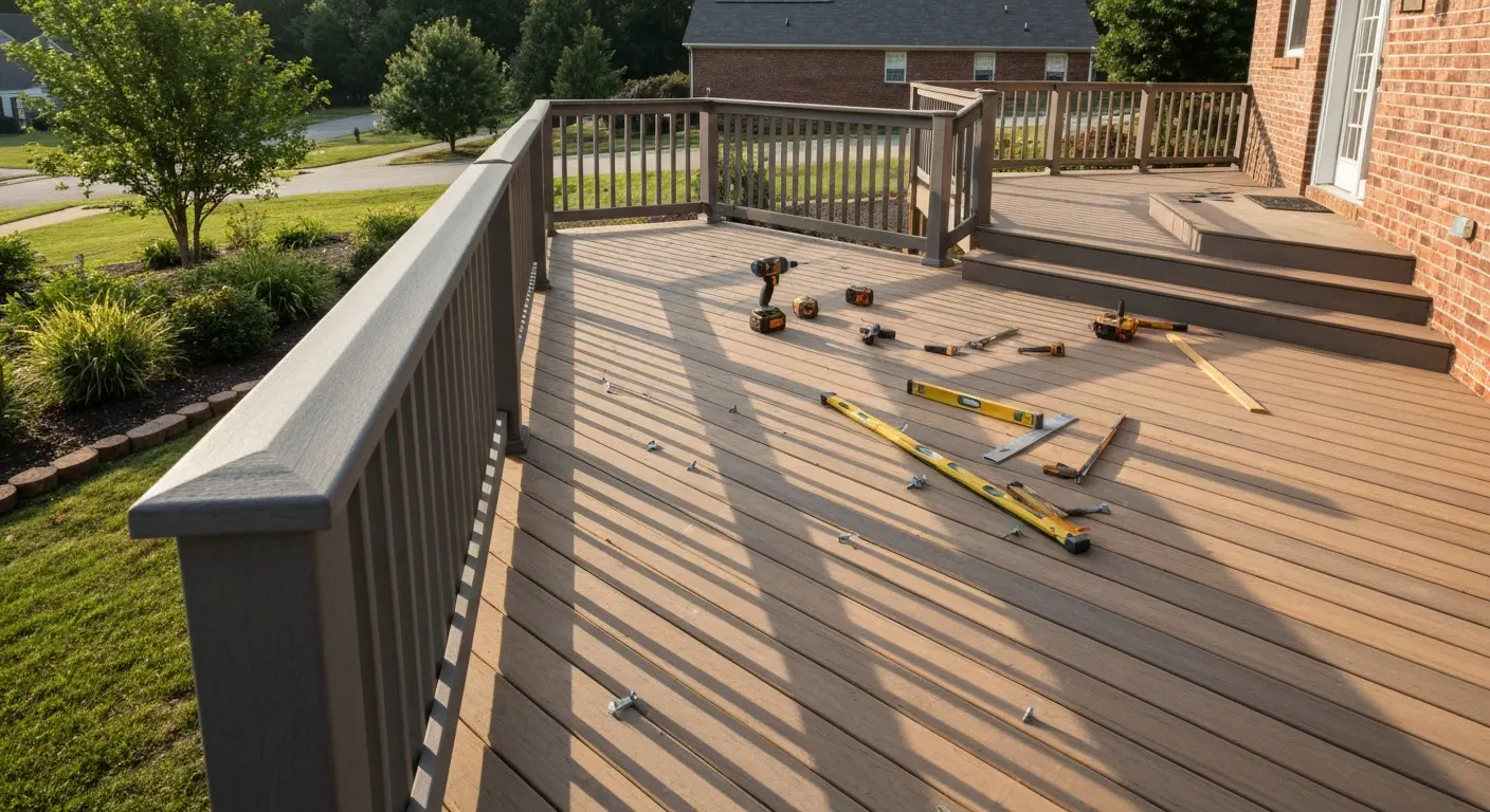 Custom wood deck construction