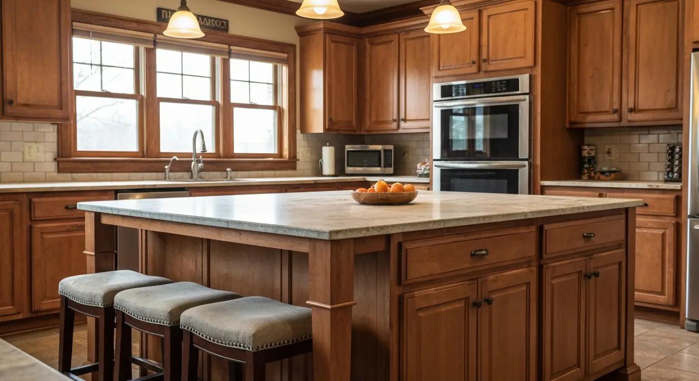Kitchen island installation