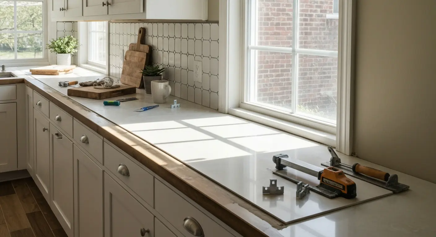 Kitchen backsplash tile installation