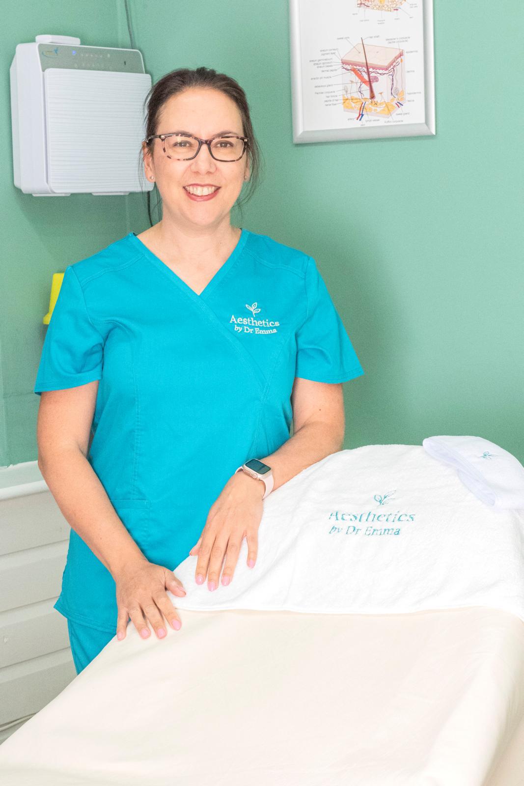 Dr Emma Castro, GMC-registered aesthetics doctor, in the treatment room at The Treatment Rooms Essex, Braintree