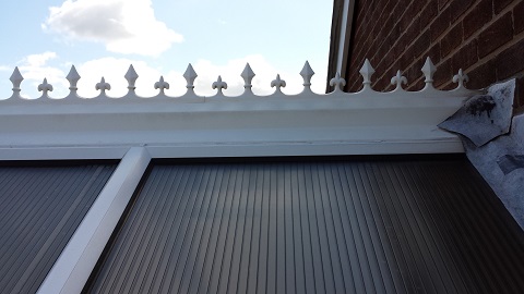 After cleaning: conservatory roof and decorative trim