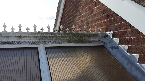 Before cleaning: conservatory roof and decorative trim
