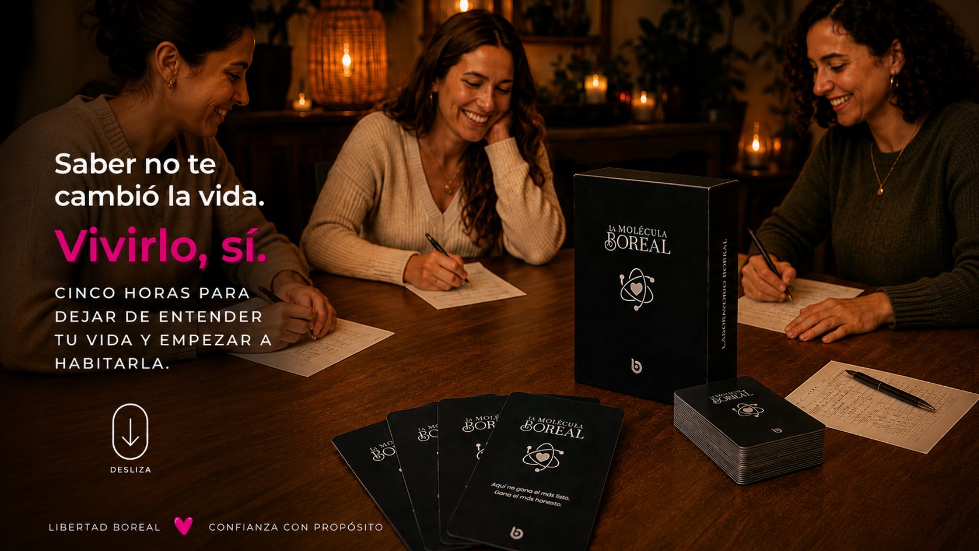 Cinco horas para vivirlo · Un espacio para la presencia · Un grupo que sostiene · Preguntas que abren · Tiempo para respirar