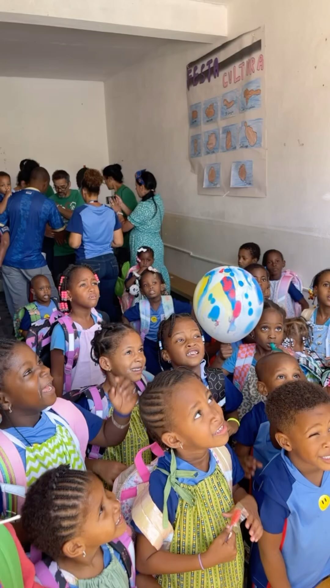Children in a classroom in Cape Verde during a Project Go visit