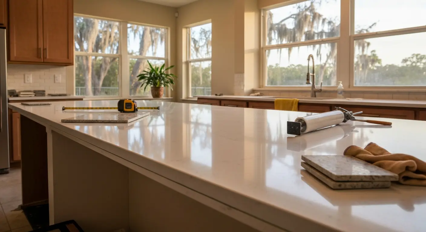 Quartz kitchen countertop