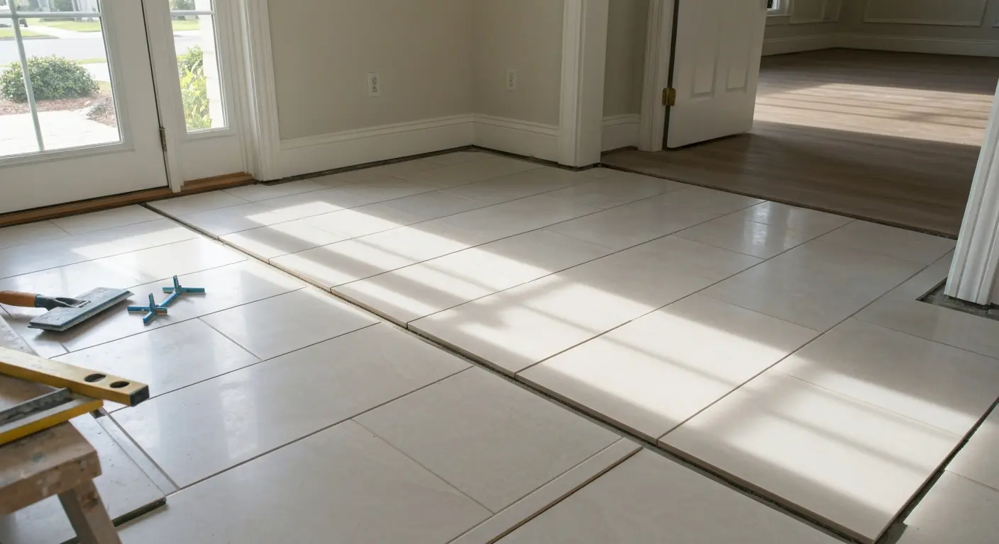Entry and living room tile