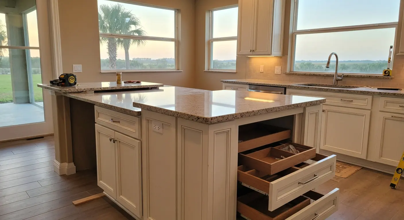 Custom kitchen island design in Orlando
