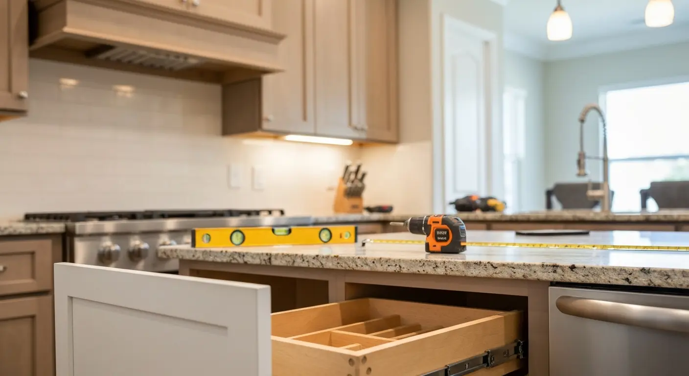 Custom kitchen cabinet installation
