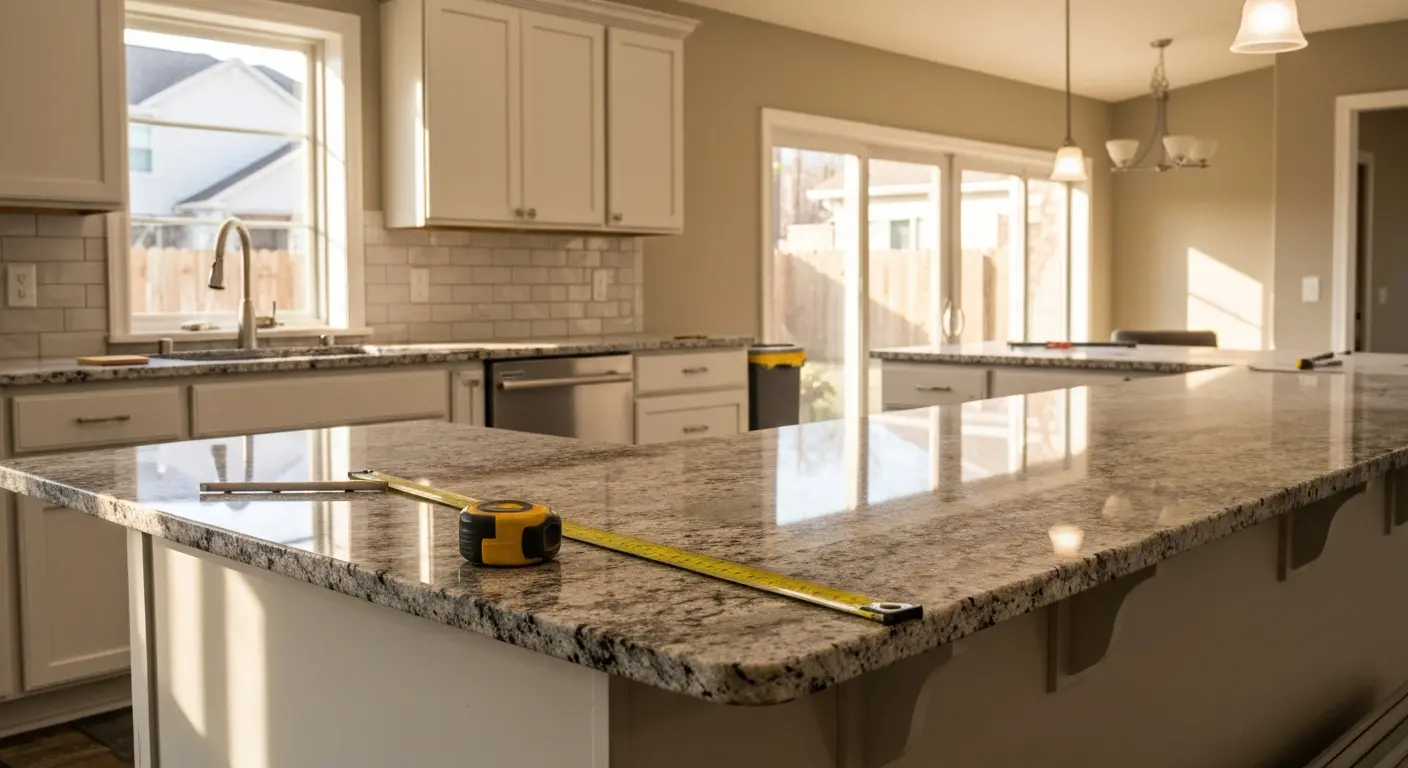 Quartz and granite countertop installation