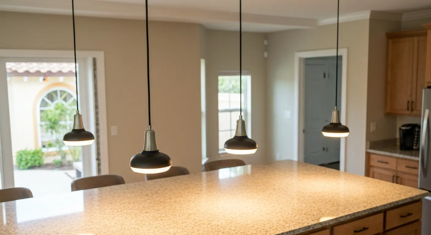Kitchen pendant lighting over island