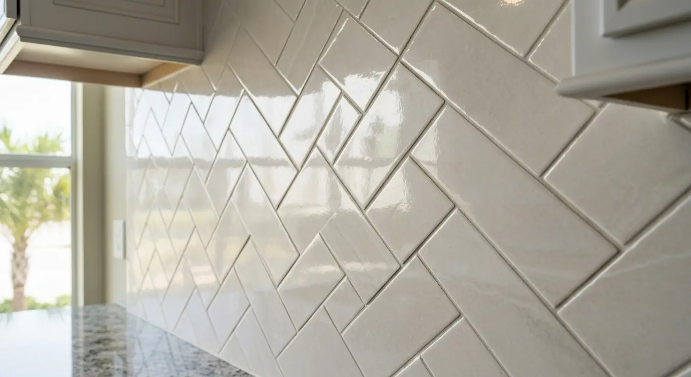 Custom tile pattern backsplash