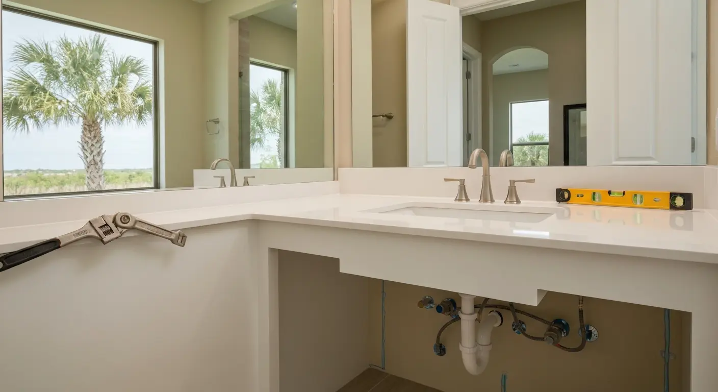 Vanity sink installation