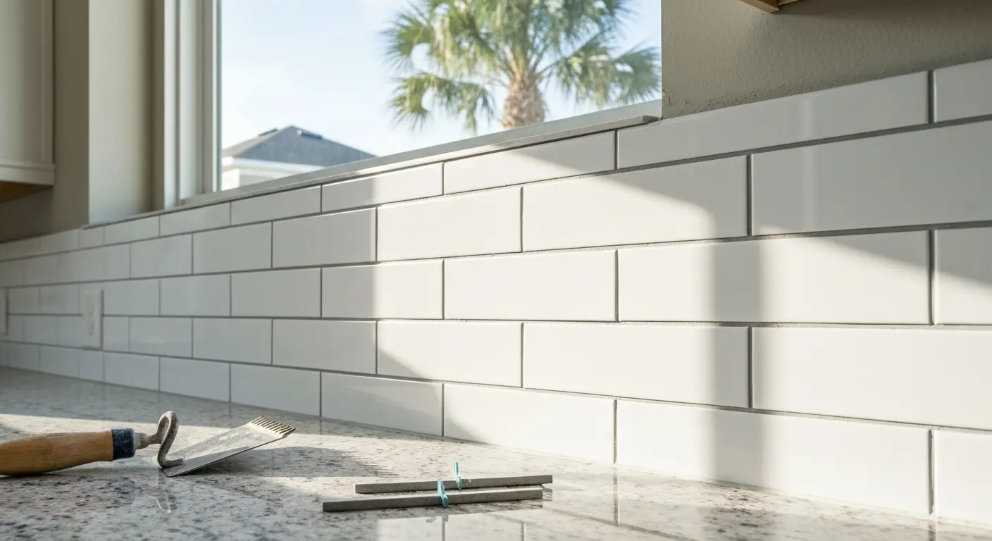 Kitchen tile installation