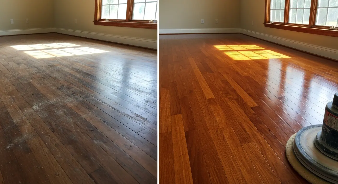 Hardwood floor refinishing