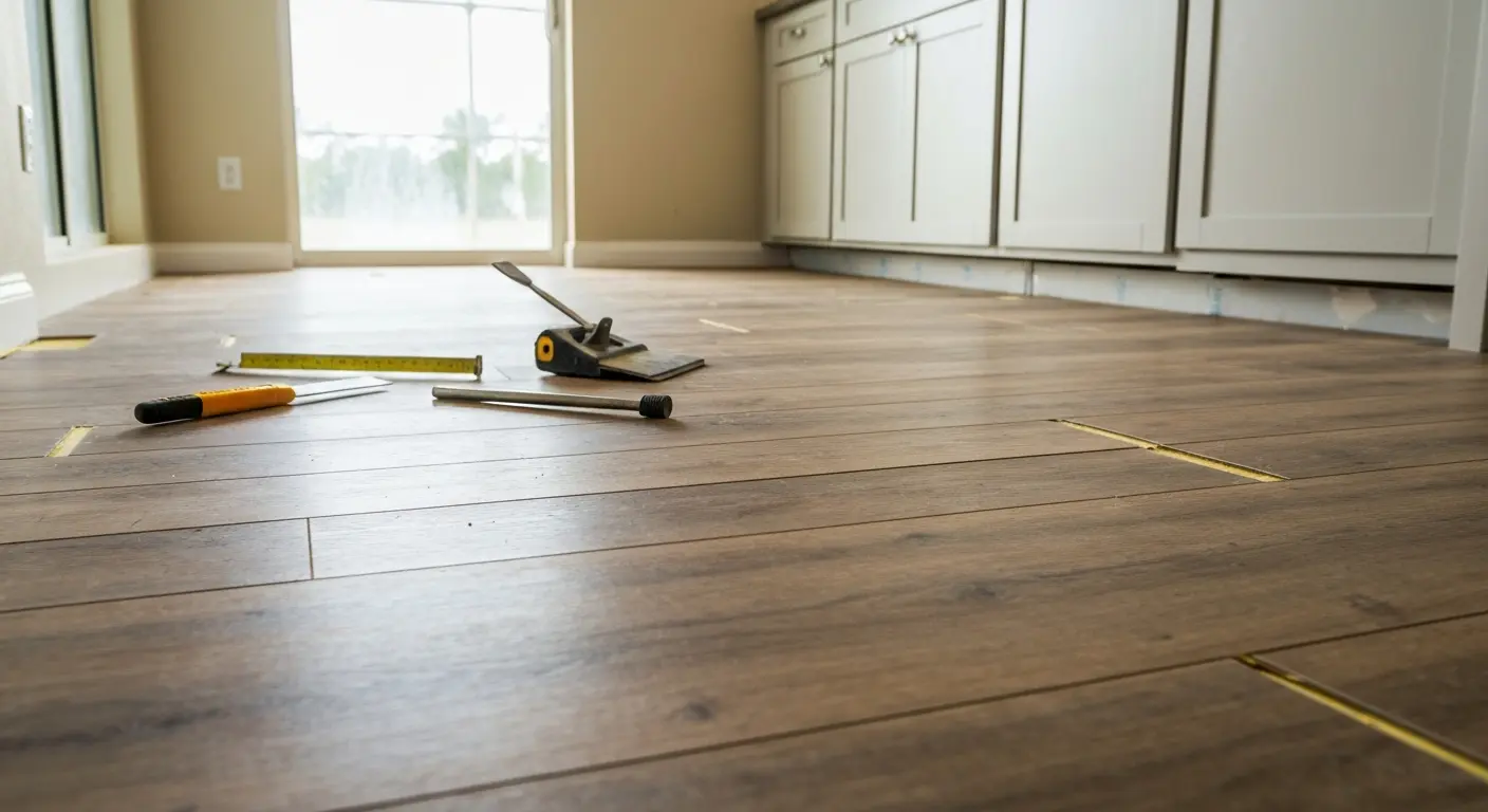 Waterproof vinyl kitchen flooring installation