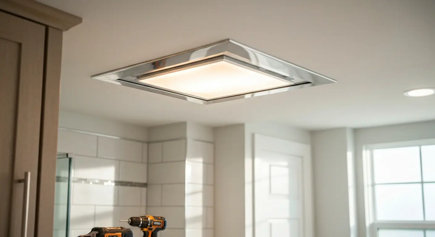 Exhaust fan with light installation
