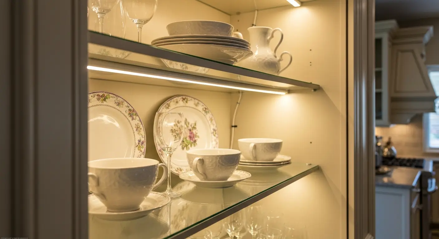 Display cabinet accent lighting