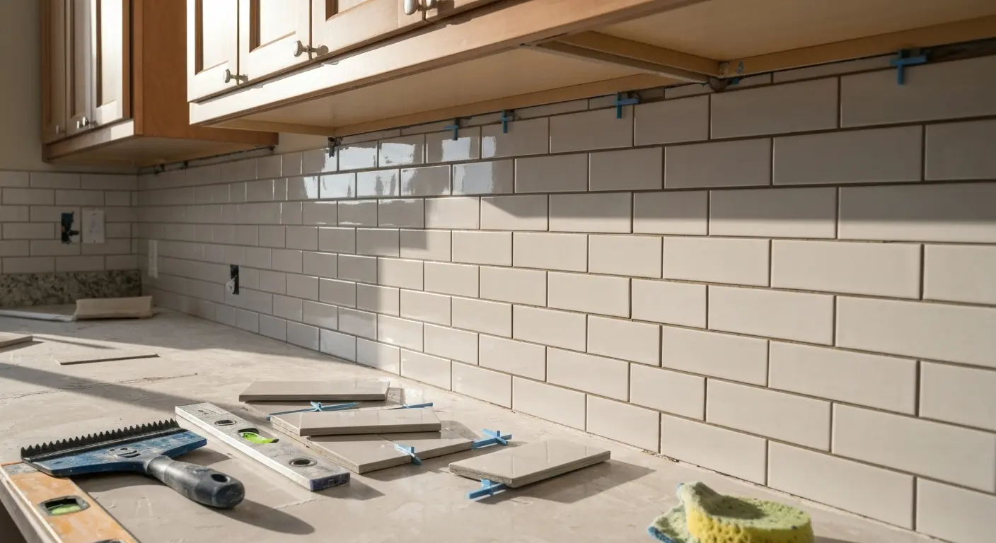 Kitchen backsplash installation