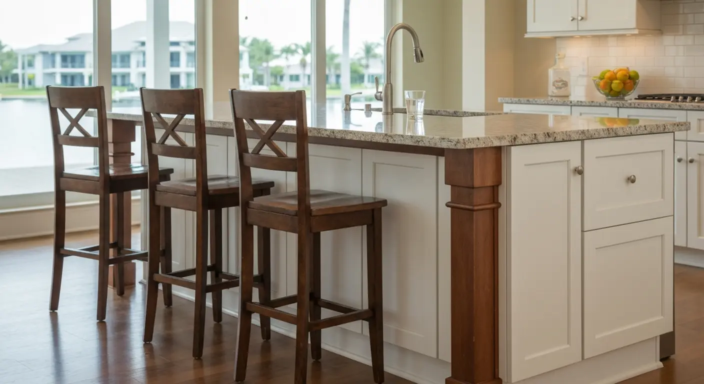 Kitchen island in Sanford home