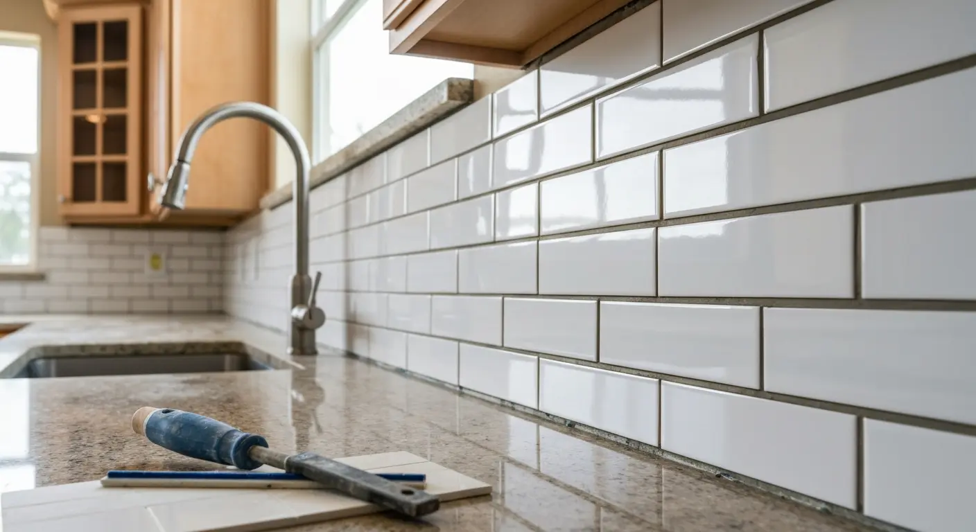 Subway tile backsplash