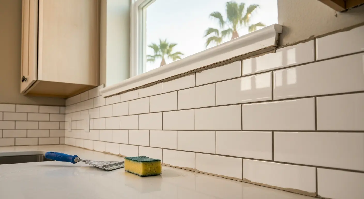 Kitchen backsplash tile installation