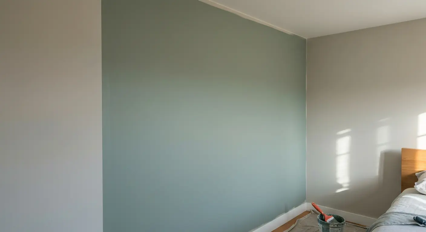 Accent wall painting in bedroom
