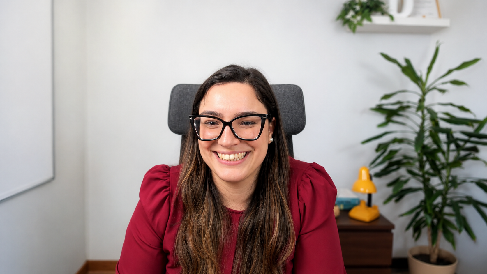 Daniela Penela a sorrir, em videochamada