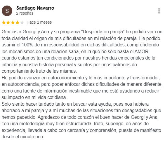 Reseña de Santiago Navarro en Google