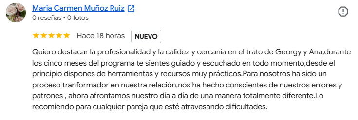 Reseña de Mari Carmen Muñoz en Google