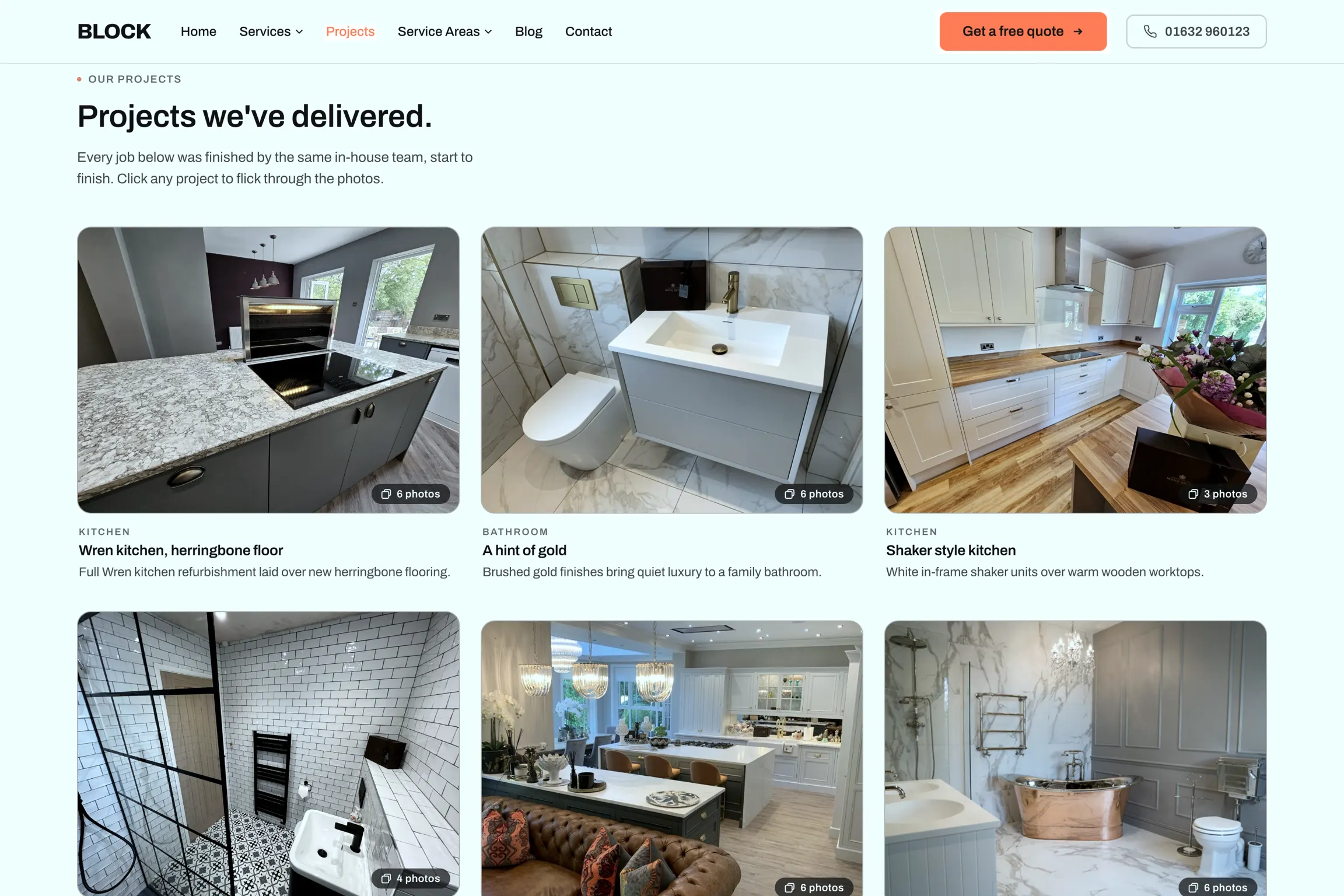 A contractor website built by GroundWork OS, shown on its projects page