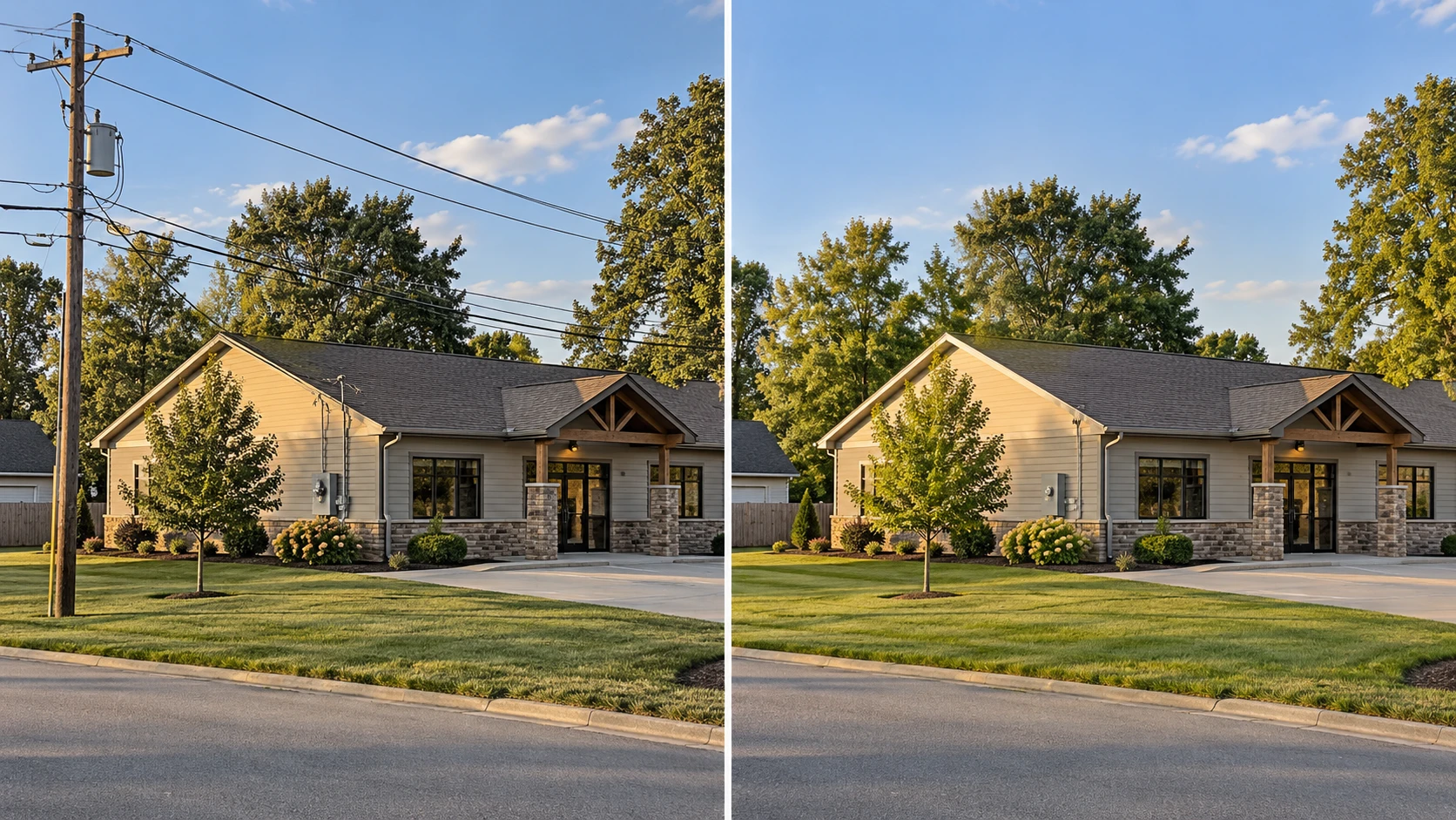 Branch Electric overhead-to-underground electrical service conversion project in Central Indiana